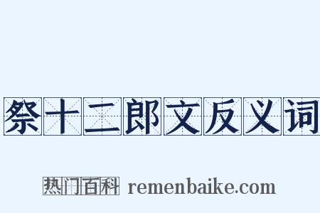 祭十二郎文反义词是什么意思的图片